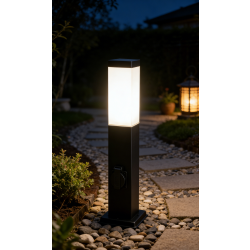 Słupek ogrodowy CUBE kwadratowy czarny E27 80cm LITE *